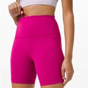 EUC Lululemon Raspberry biker shorts sz 6